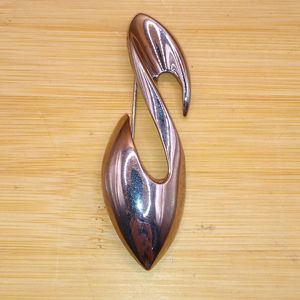 Vintage MJENT Signed Silver Tone Mid Century Modern Style S Brooch Pin